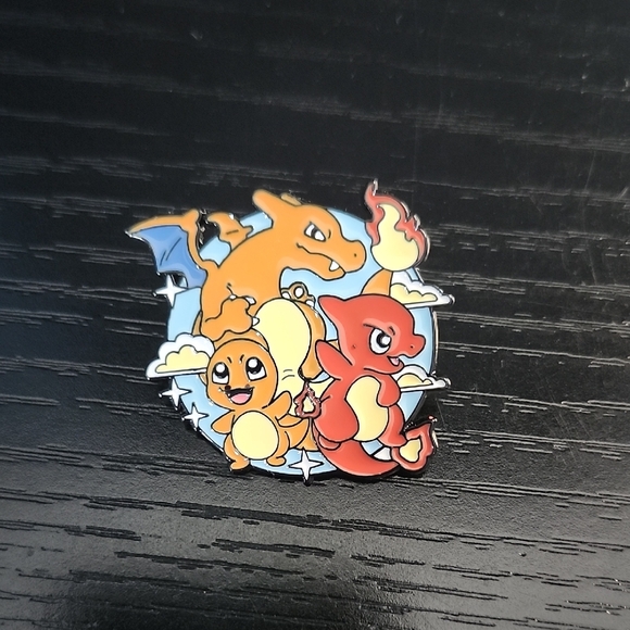 Pokemon Jewelry - Pokemon Charmander Evolutions Inspired Enamel Pin